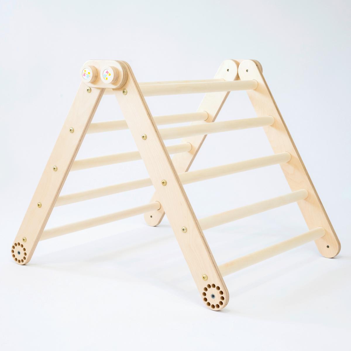Kletterdreieck mit Rutsche natur - Birkefarben, Basics, Holz (110/36/6cm)