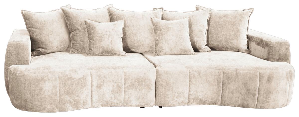 Boxspringsofa Berg - Beige/Schwarz, Trend, Textil (292/71-99/127cm) - Livetastic