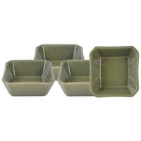 Dipschalenset Aus Keramik, Grün, Street 4--Teilig. 8,5x8,5 Cm - Grün, Basics, Keramik (8,5/8,5cm) - Creatable