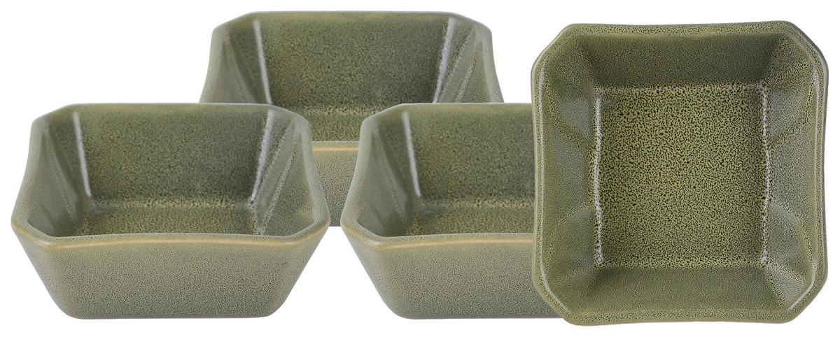 Dipschalenset Aus Keramik, Grün, Street 4--Teilig. 8,5x8,5 Cm - Grün, Basics, Keramik (8,5/8,5cm) - Creatable