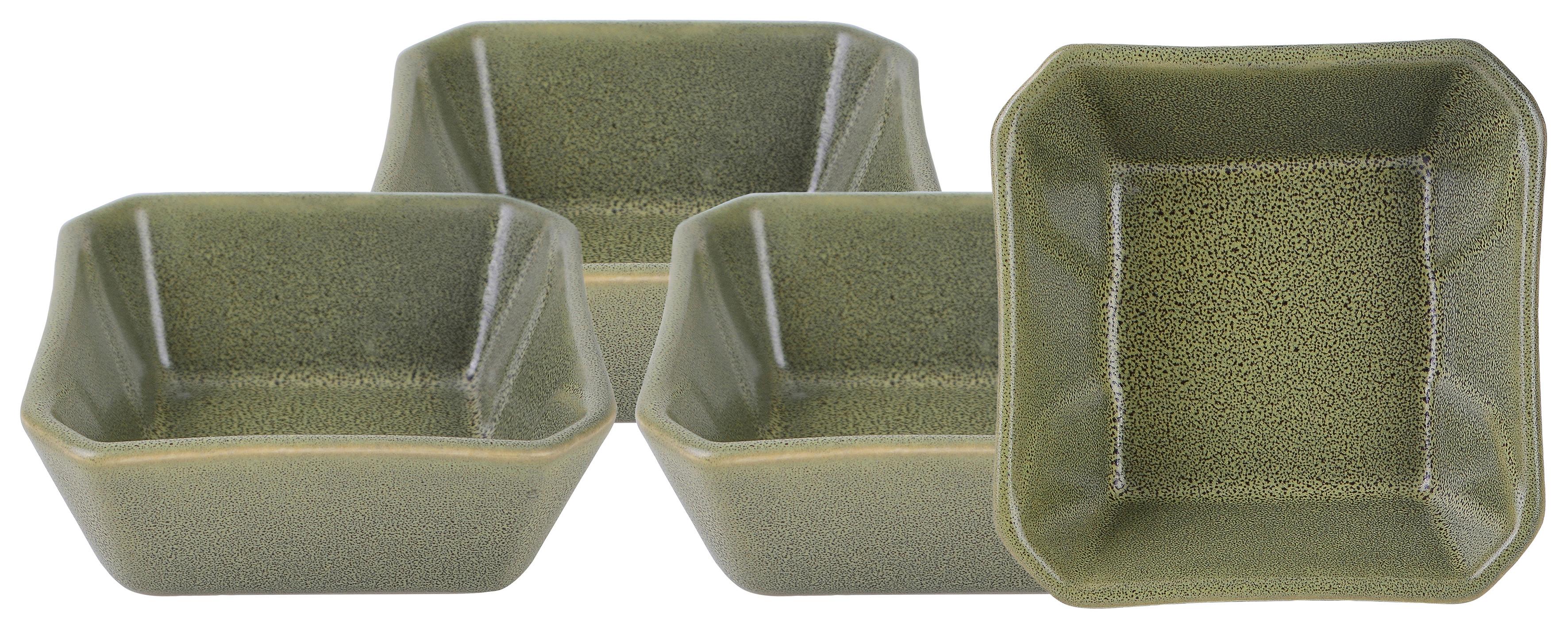 Dipschalenset Aus Keramik, Grün, Street 4--Teilig. 8,5x8,5 Cm