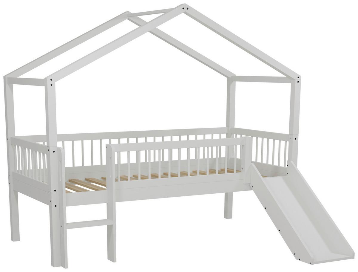 Hausbett Forrest Weiß 90x200cm - Weiß/Naturfarben, MODERN, Holz (90/200cm) - Vipack