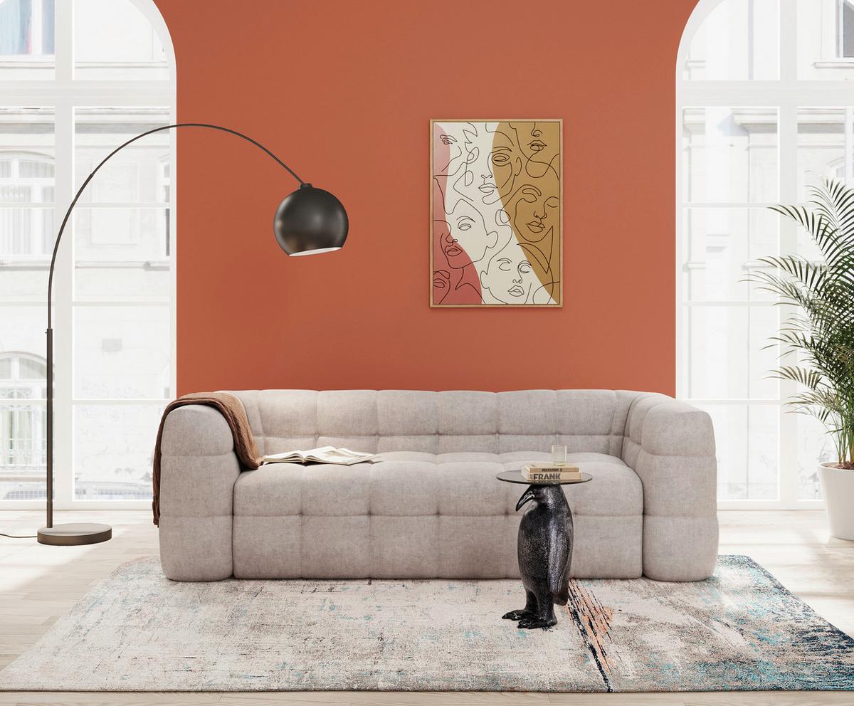 3-Sitzer-Sofa Salamanca Weiß B: 240 cm - Schwarz/Weiß, Design, Textil (240/70/107cm) - Kare-Design