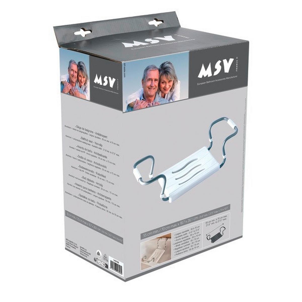 Badewanneneinsatz Badewannensitz - Weiß, Basics, Kunststoff/Metall (55-70/26/18,7cm)