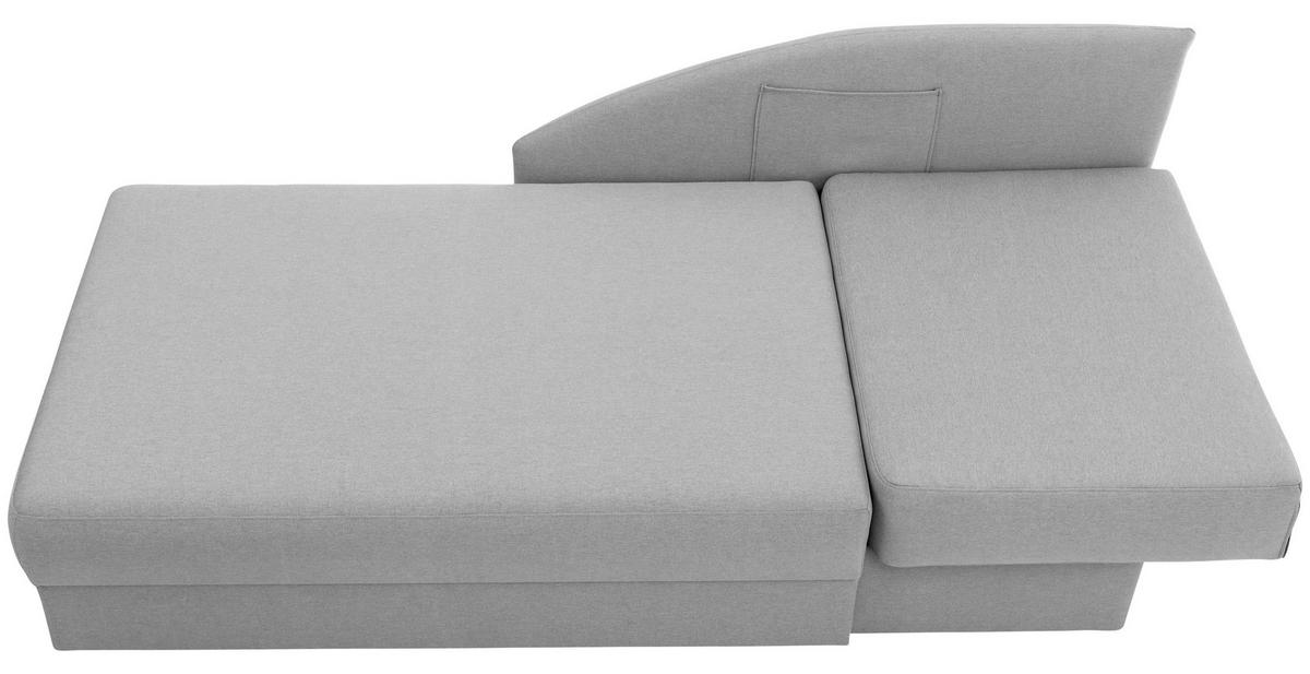 Recamiere Tobi L: 154cm Links Hellgrau mit Bettkasten - Hellgrau, Design, Textil (154/86/93cm) - Max Winzer