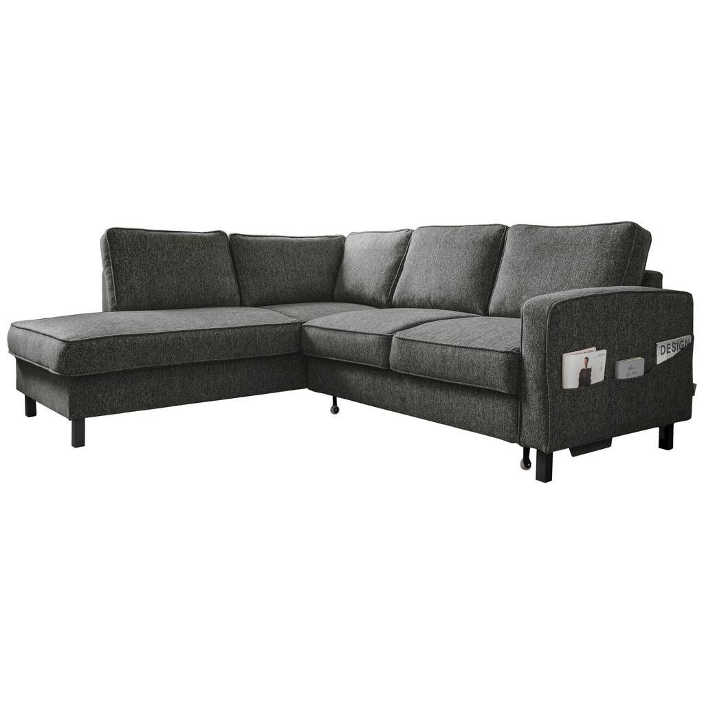 Ecksofa mit Schlaffunktion Molly Dunkelgrau 198x233 cm