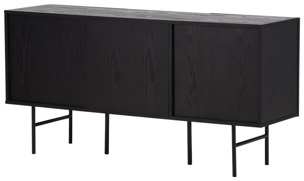 Sideboard Björkön - Schwarz, Design, Holzwerkstoff/Metall (150/75/42cm) - Livetastic