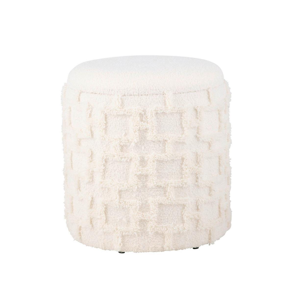 Hocker Creme B: 40cm - Creme, Basics, Textil (40/45/40cm) - Livetastic