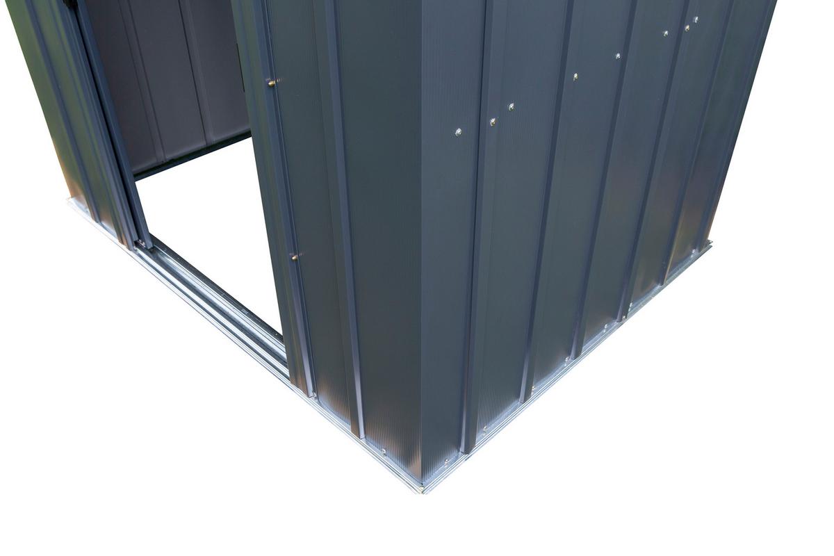 Gerätehaus mit Schiebetür 194x191x151 cm - Grau, Basics, Metall (194/191/151cm)