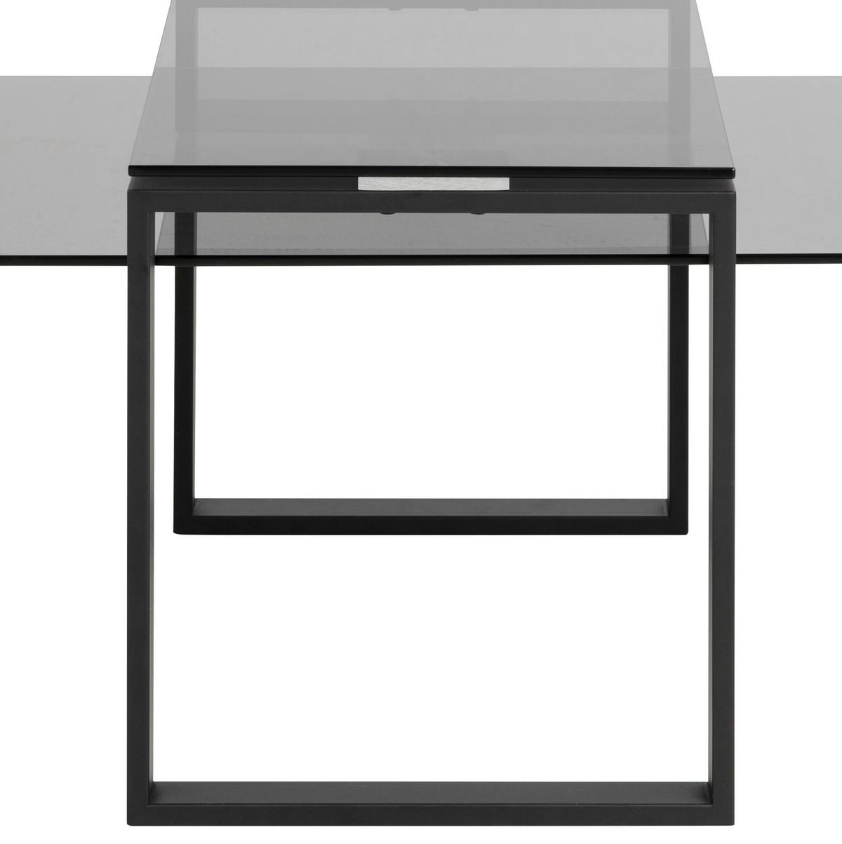 Couchtisch 2er-set Mit Glasplatten Katrine Schwarz - Klar/Schwarz, Trend, Glas/Metall (115/55/45cm) - Livetastic