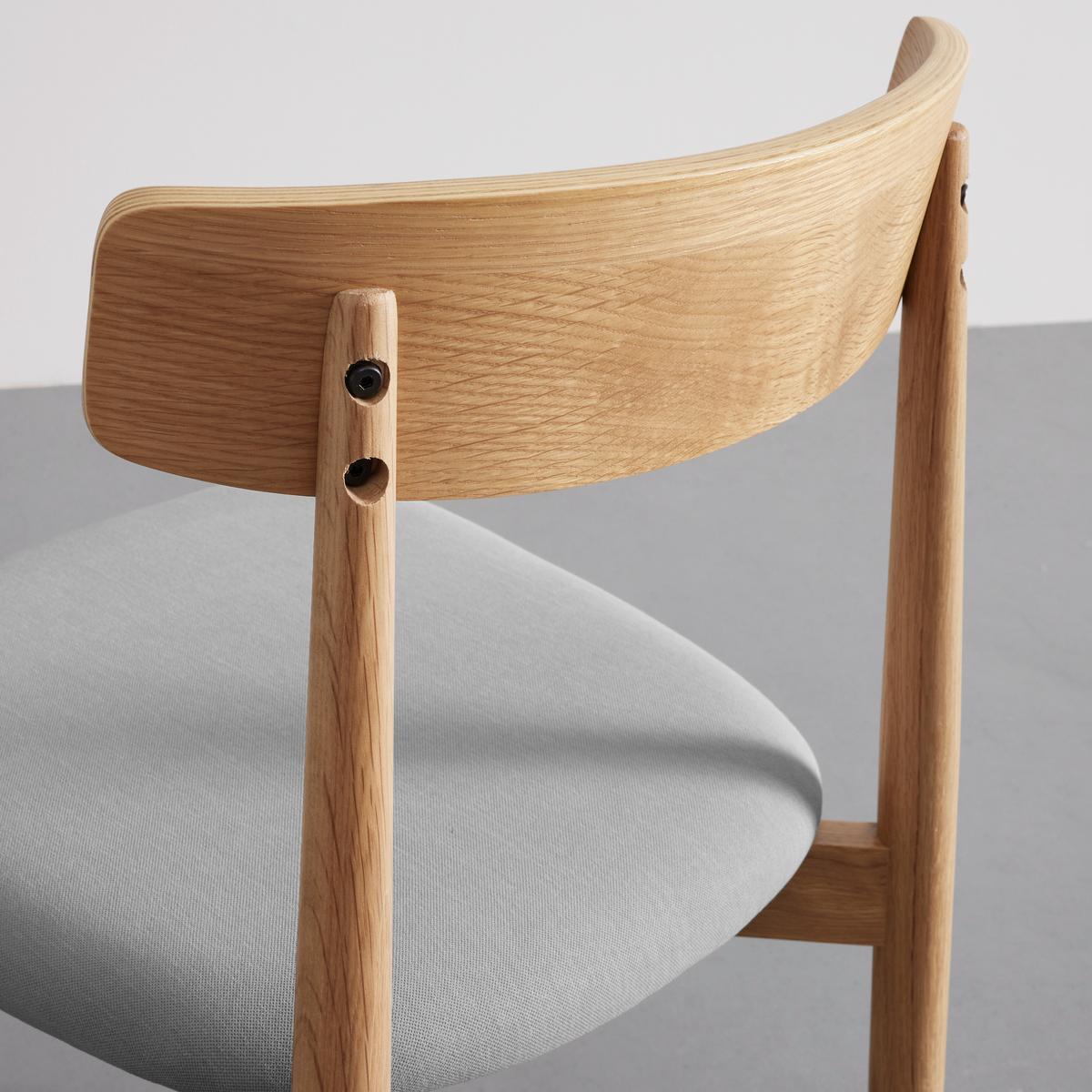 Židle NOAH dubové dřevo/šedá - šedá/přírodní barvy, Moderní, dřevo/textil (47/78/51cm) - Bessagi Home