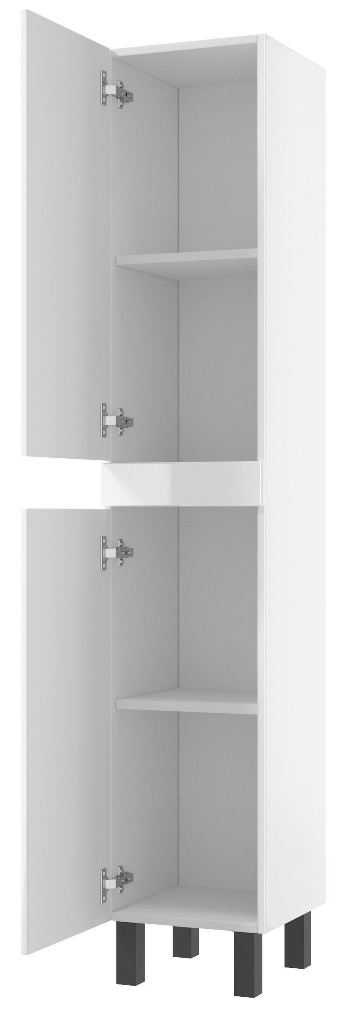 Hochschrank Rima B: 33 cm Weiß - Schwarz/Weiß, Basics, Holzwerkstoff (33/170/33cm) - MID.YOU