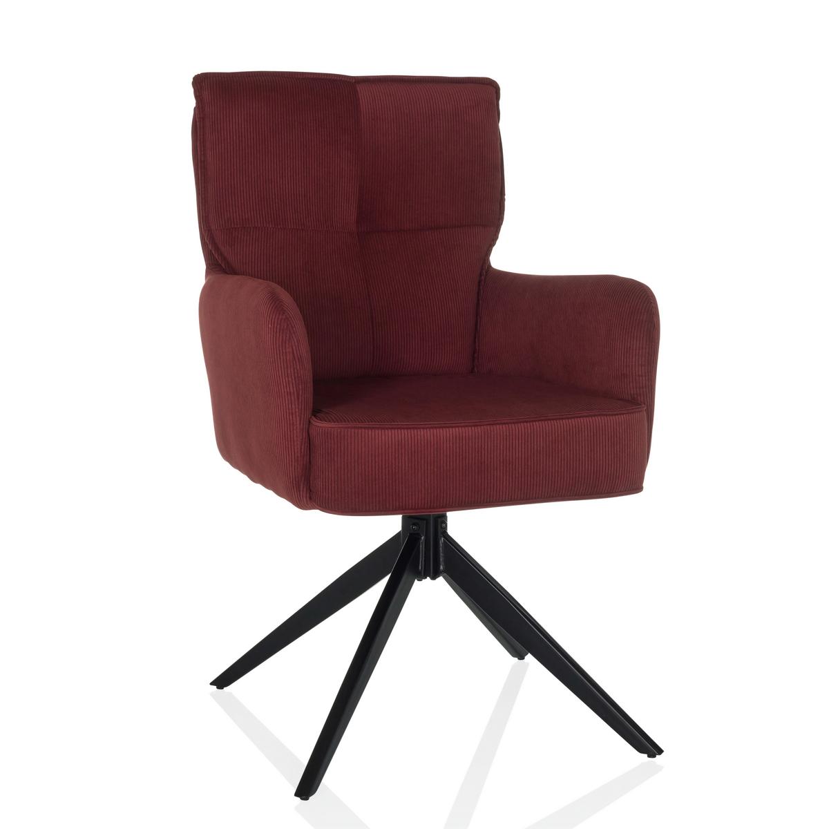 Armlehnstuhl Tarugo Rot B: 58 Cm - Rot/Schwarz, MODERN, Textil/Metall (58/94/60cm) - MID.YOU