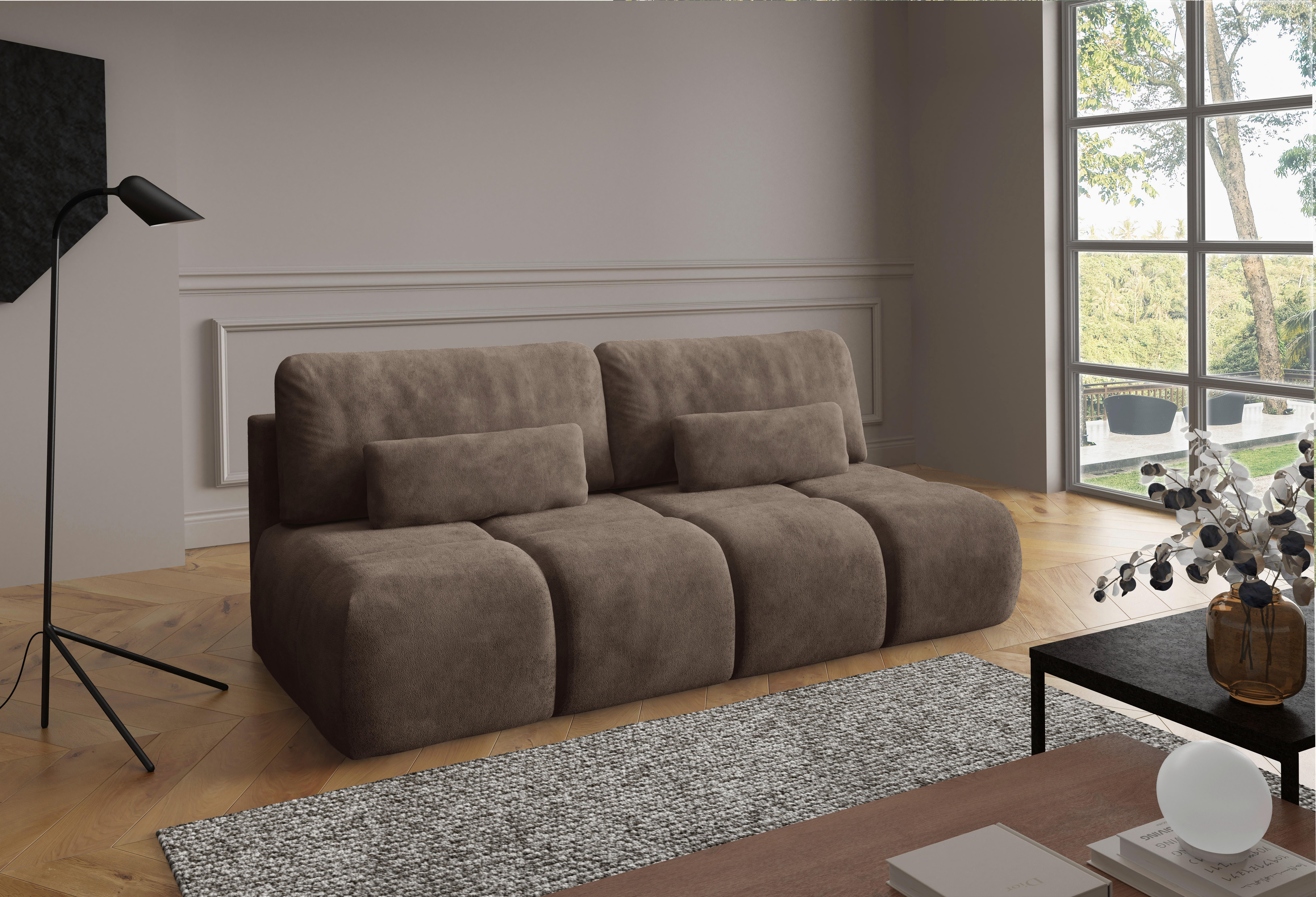 Schlafsofa Maron Braun B: 219cm - Schwarz/Braun, Design, Textil (219/94/110cm) - Livetastic