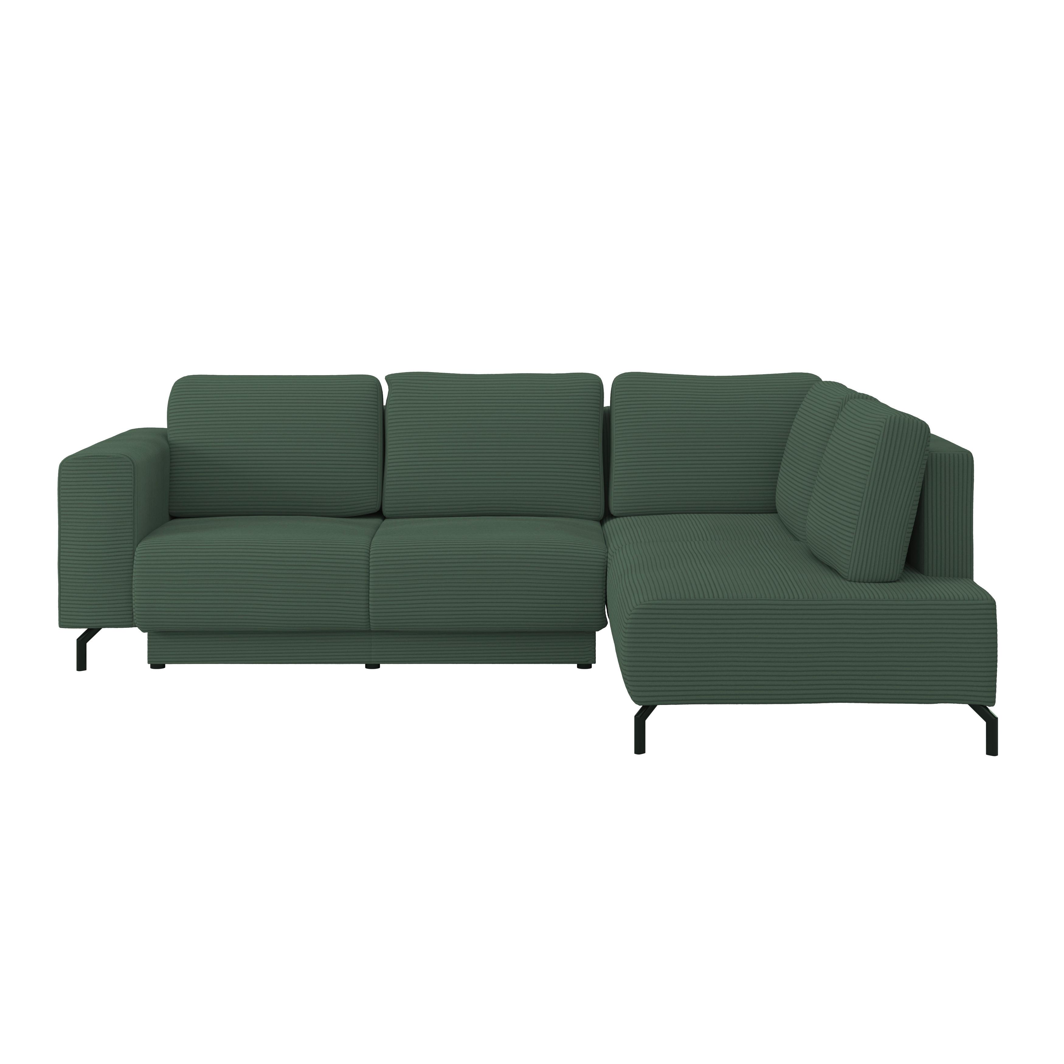 Ecksofa Mit Schlaffunktion & Bettkasten Veni Dunkelgrün - Dunkelgrün/Schwarz, MODERN, Textil (272/210cm) - Ondega