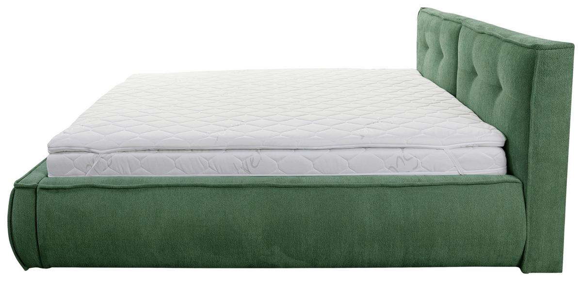 Polsterbett Mit Lattenrost Lacjo Grün 180x200 Cm - Beige/Schwarz, LIFESTYLE, Holz/Holzwerkstoff (180/200cm) - Livetastic