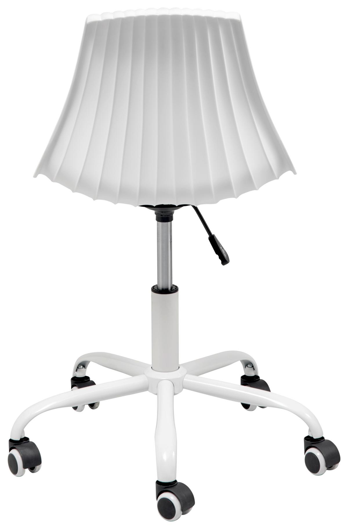 Drehstuhl Devon - Weiß, LIFESTYLE, Kunststoff/Metall (44/75-85/56cm) - Livetastic