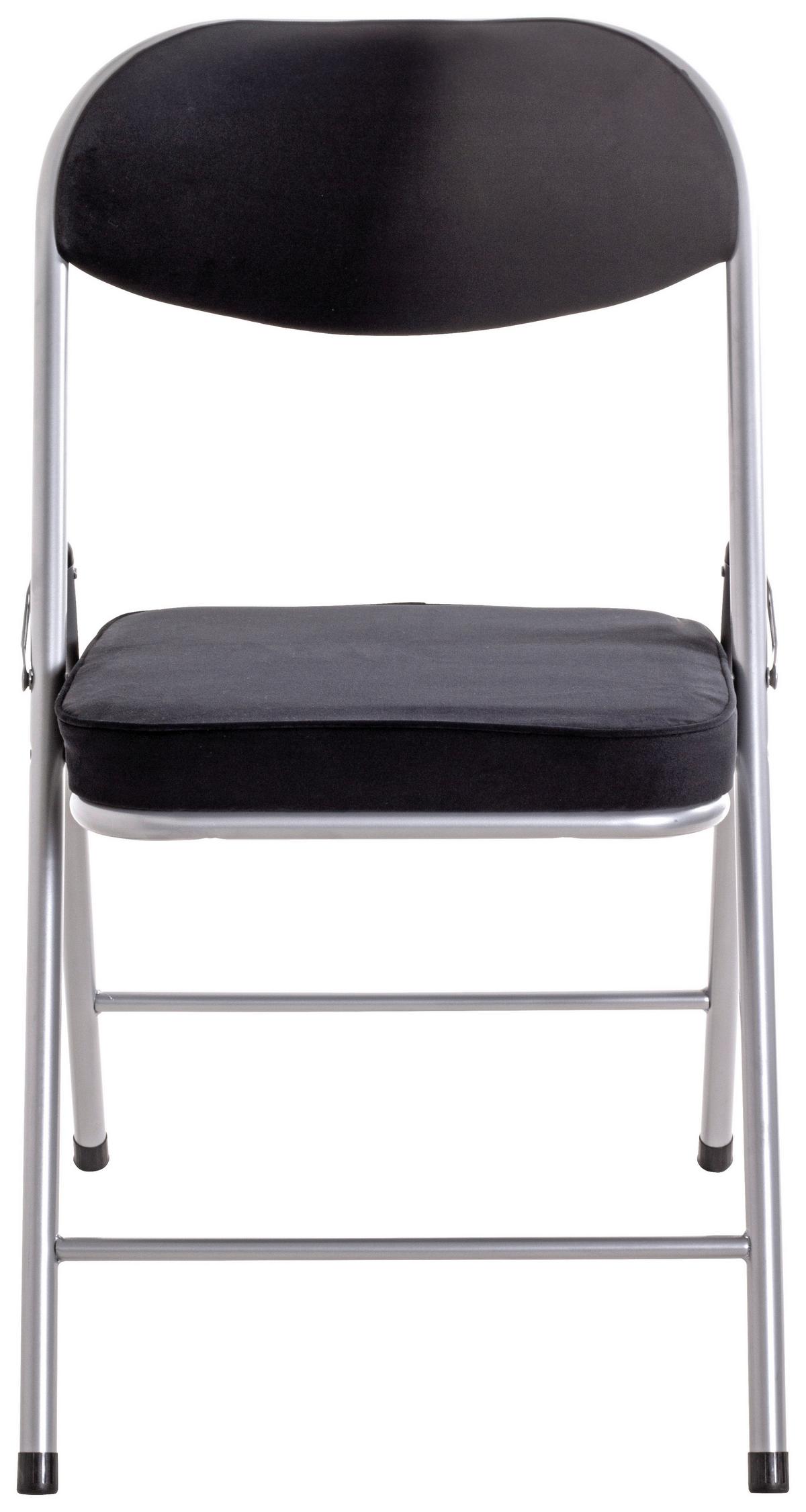 Klappsessel Kurt - Schwarz/Alufarben, MODERN, Textil/Metall (47/79/53cm)
