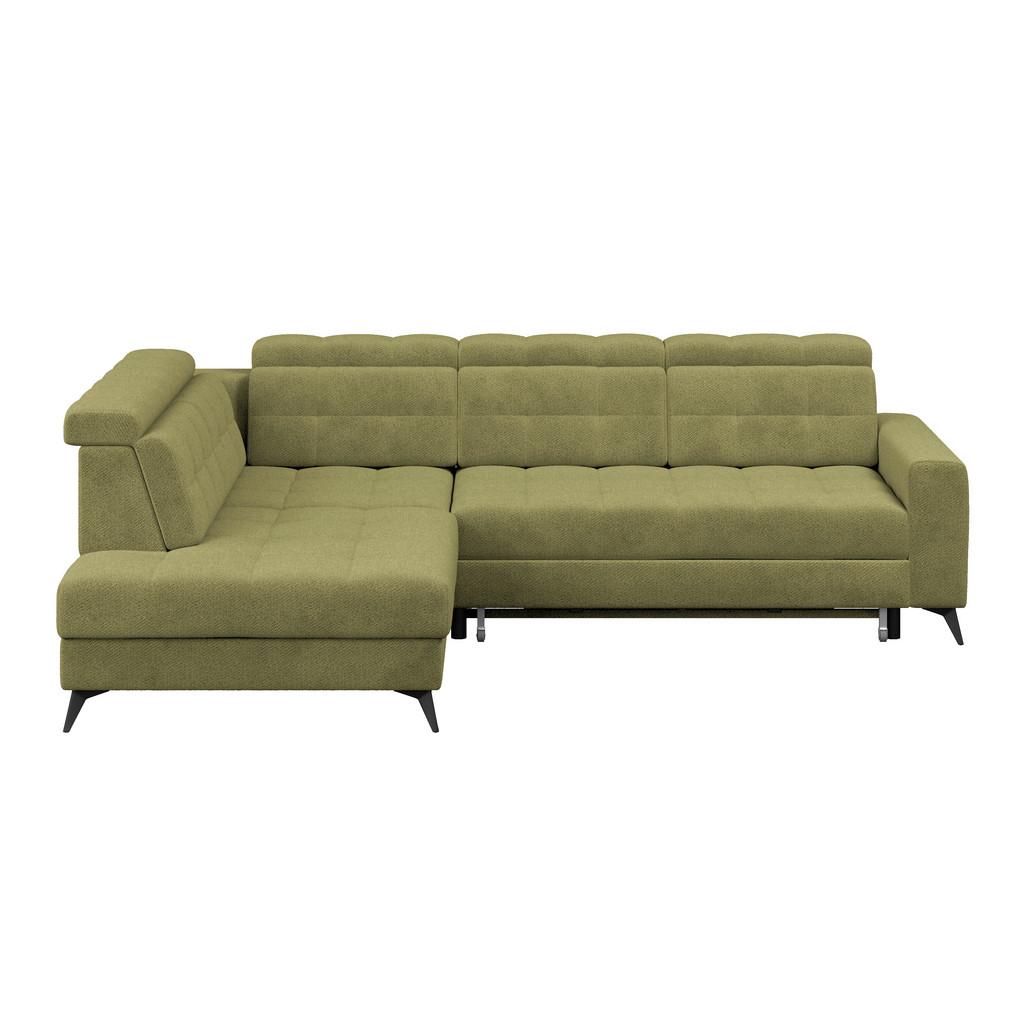 Ecksofa Barletta new Velours grün, 228x289cm