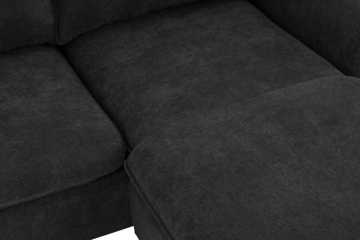Ecksofa Milly - Dunkelgrau/Schwarz, MODERN, Textil (207/138cm) - P & B