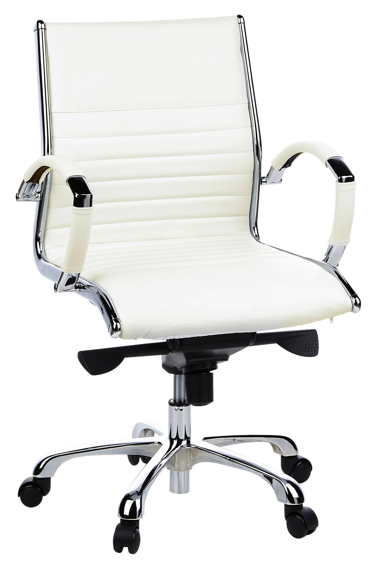 Drehstuhl Parma 10 Cremefarben - Chromfarben/Creme, MODERN, Leder/Kunststoff (60/111/50cm) - MID.YOU