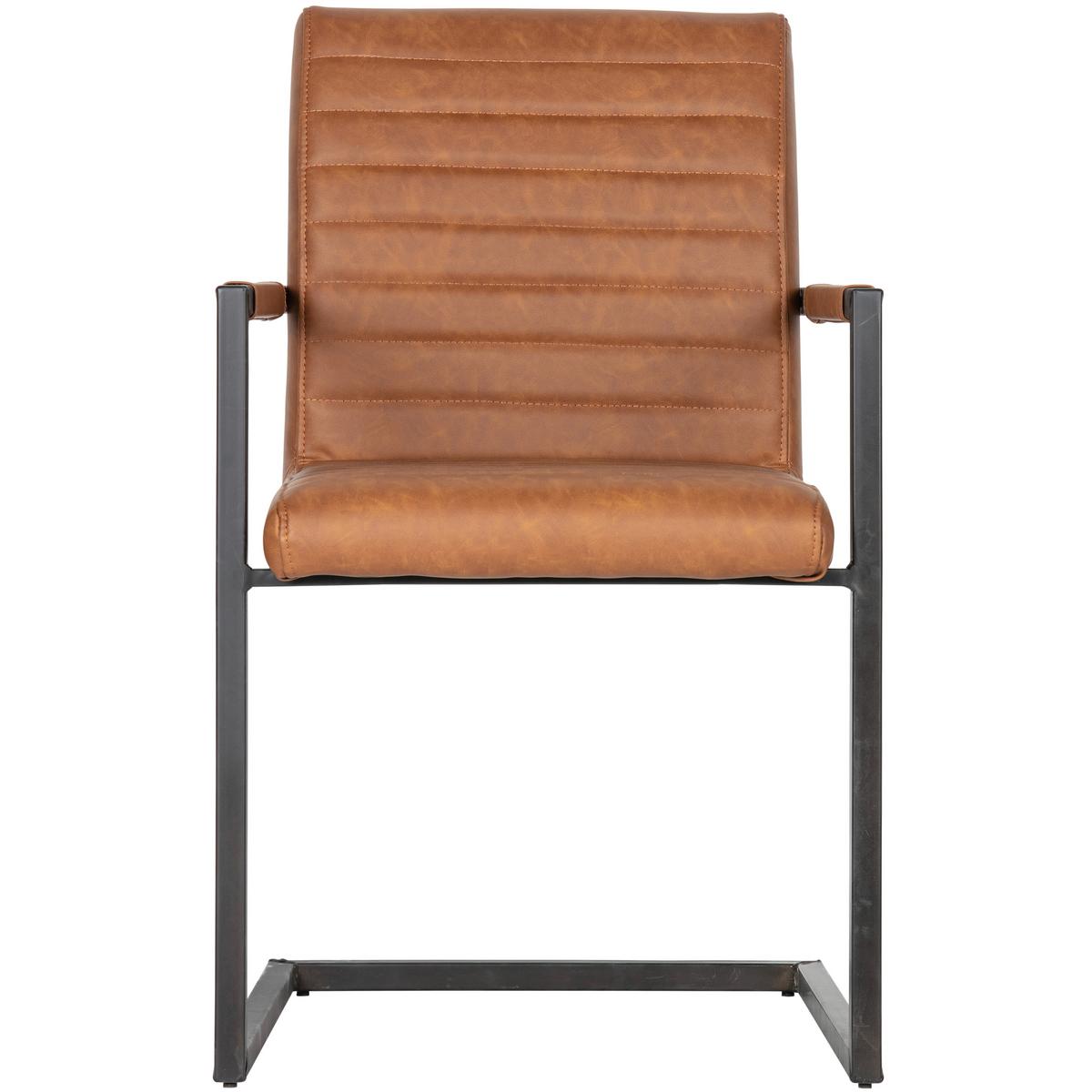 Armlehnstuhl-Set Bas Cognac B: 54cm - Cognac, MODERN, Textil/Metall (54/87/62cm) - Livetastic