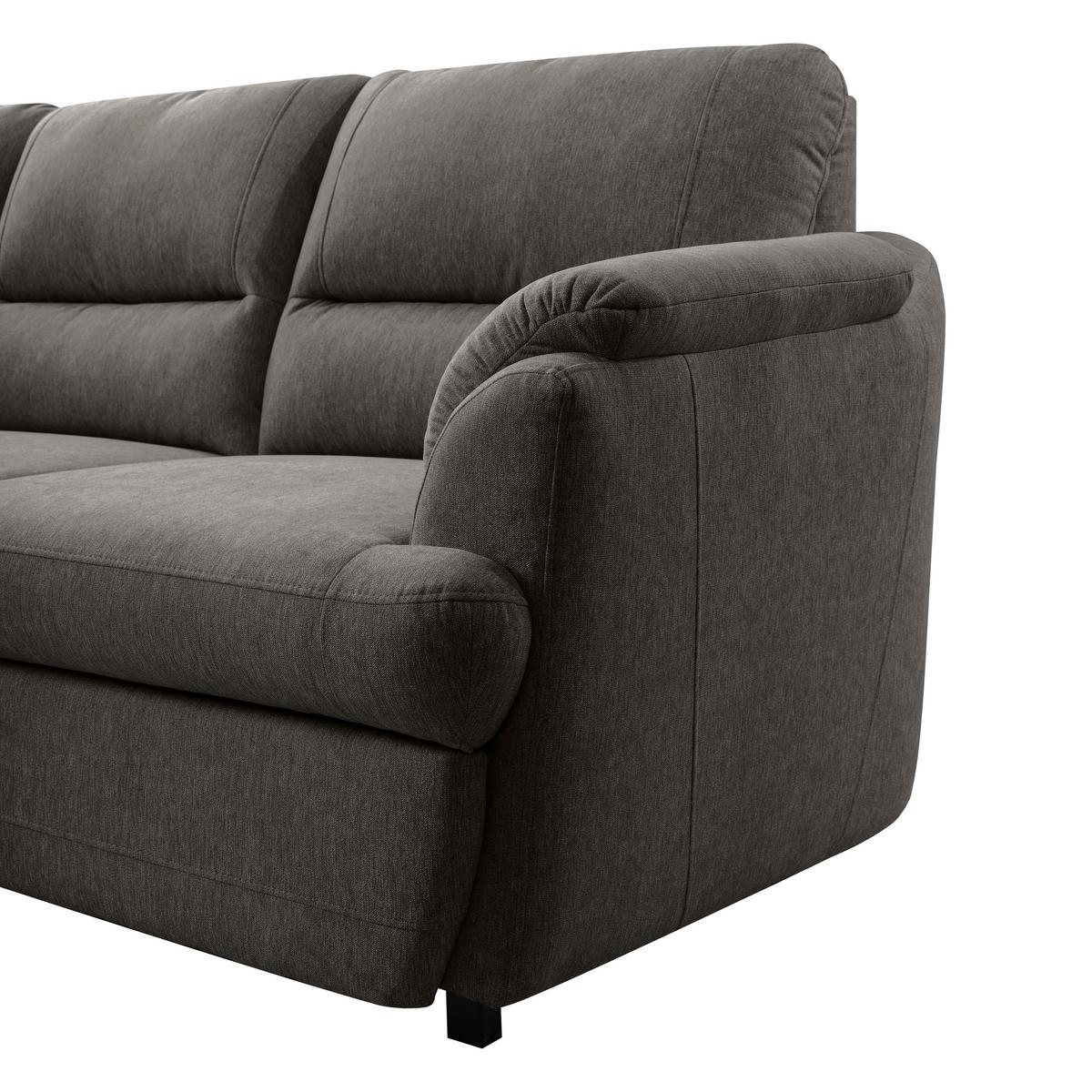 Ecksofa Gusto Braun S: 200x240 cm - Greige/Schwarz, Basics, Textil (200/240cm)