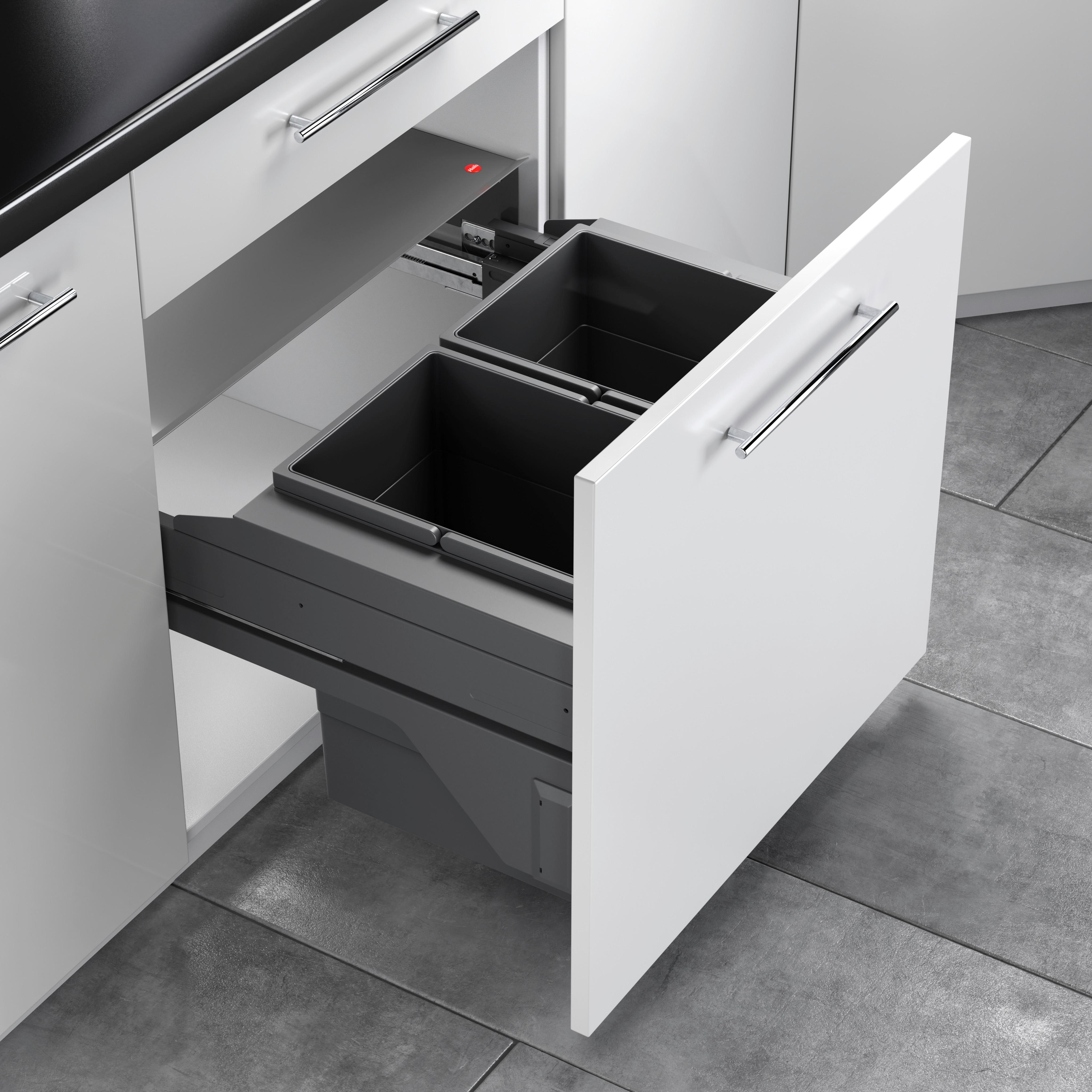 Einbauabfallsammler Cargo Soft Short 60 - Anthrazit, MODERN, Kunststoff/Metall (56/37/44,8cm)