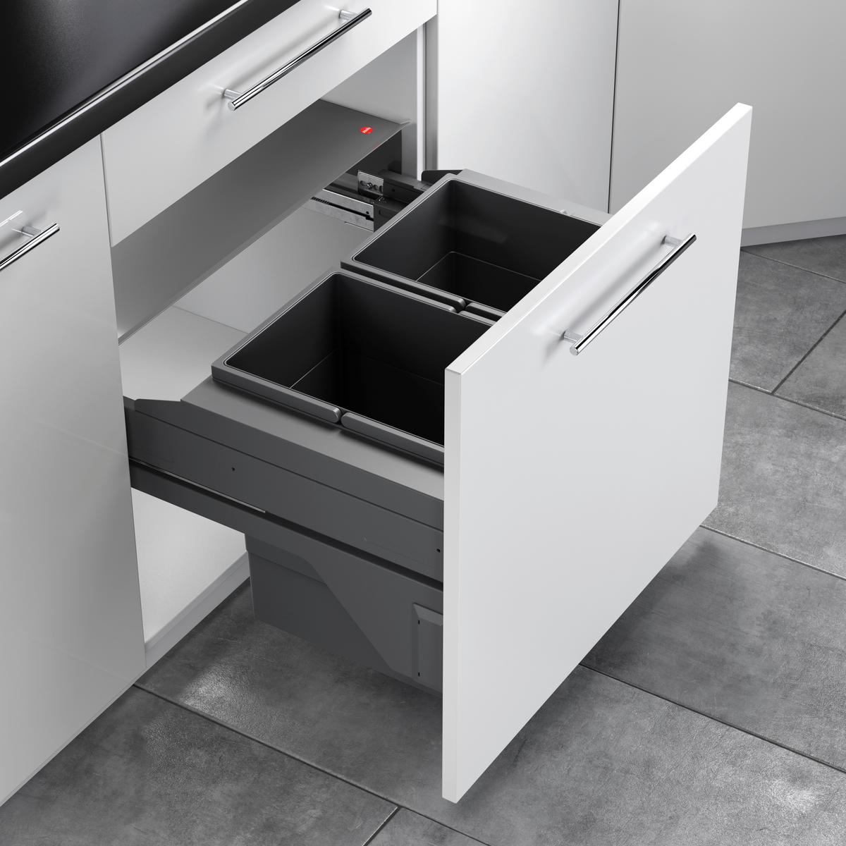 Einbauabfallsammler Cargo Soft Short 60 - Anthrazit, MODERN, Kunststoff/Metall (56/37/44,8cm)