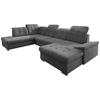 Wohnlandschaft Zira Mit Schlaffunktion Anthrazit - Chromfarben/Anthrazit, Design, Textil (212/330/169cm) - Livetastic