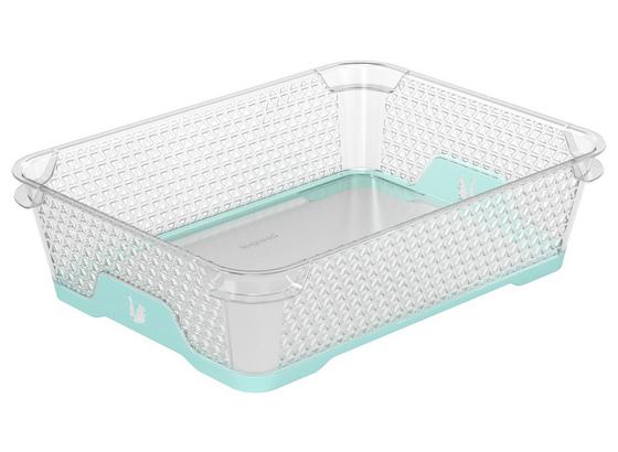 Aufbewahrungskörbchen Jonas A5 - Transparent/Hellblau, Kunststoff (26,5/20/7cm) Aufbewahrungskörbchen Jonas A5 - Transparent/Hellblau, Kunststoff (26,5/20/7cm)