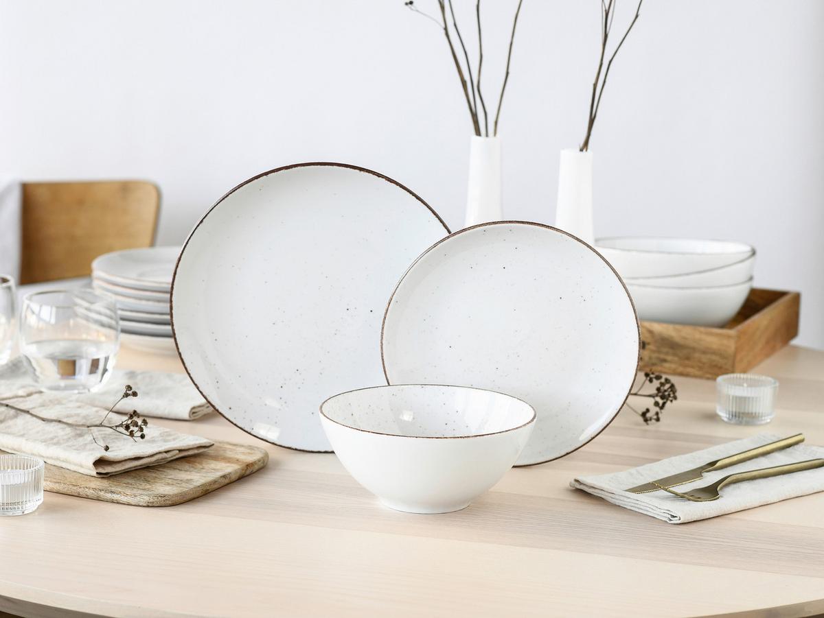 Tafelservice Vintage 12tlg. - Grauweiß/Weiß, Basics, Keramik - Creatable