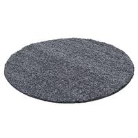 Hochflor Teppich Grau Life Rund Ø 80 cm - Grau, KONVENTIONELL, Textil (80cm) - Novel