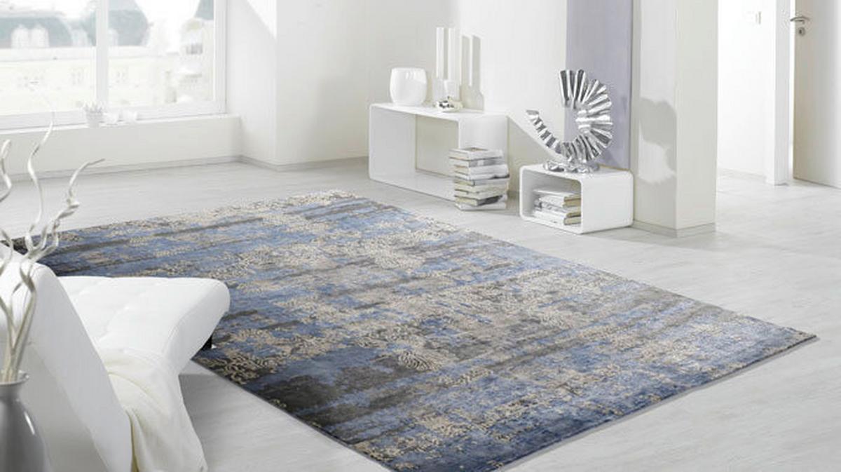 Orientalischer Webteppich Blau Signature Fusion 120x180 Cm - Blau/Braun, Basics, Textil (120/180cm) - Cazaris