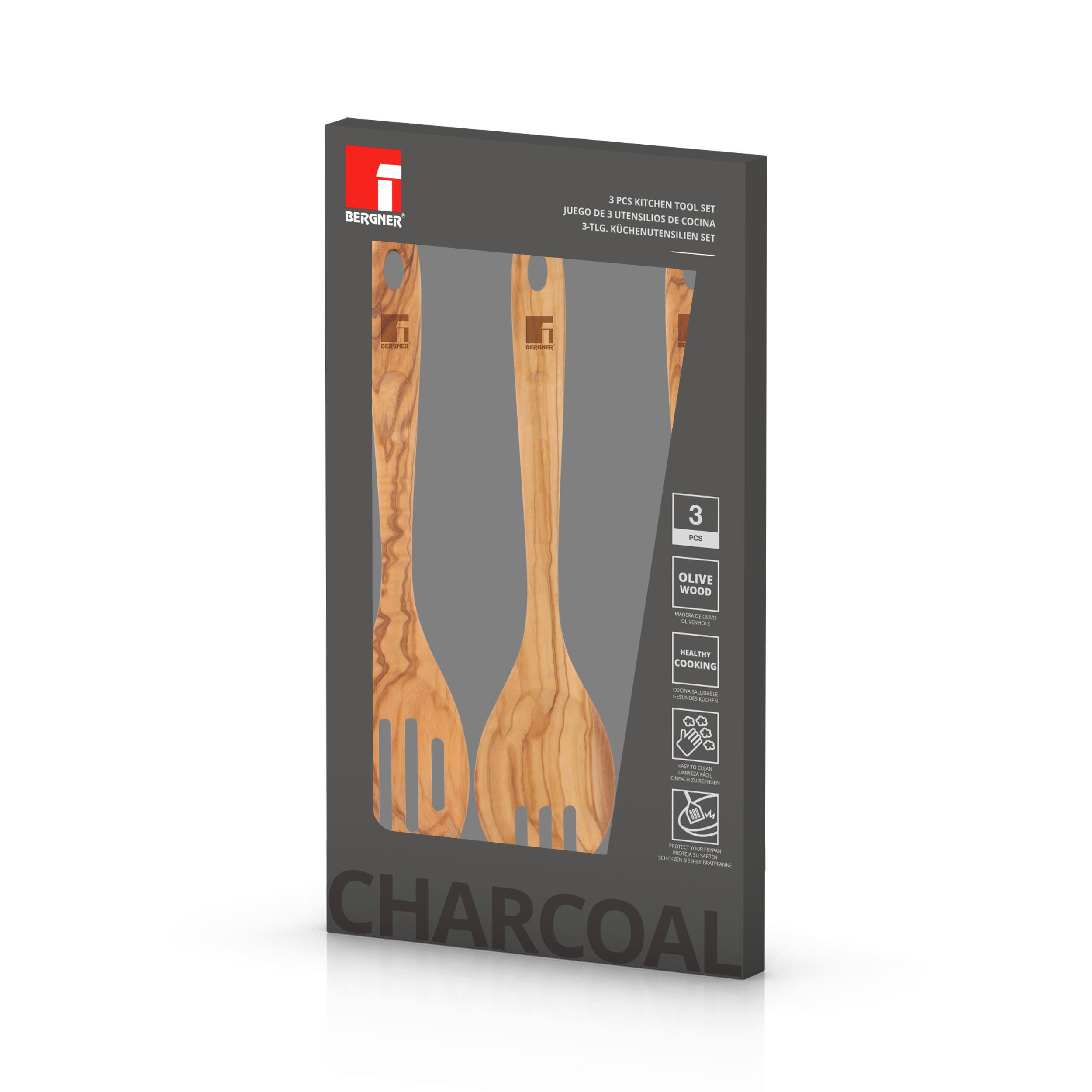 KÜCHENHELFERSET Utensils Kernbuche 3-teilig - Kernbuche, Basics, Holz (26/2,1/36cm)