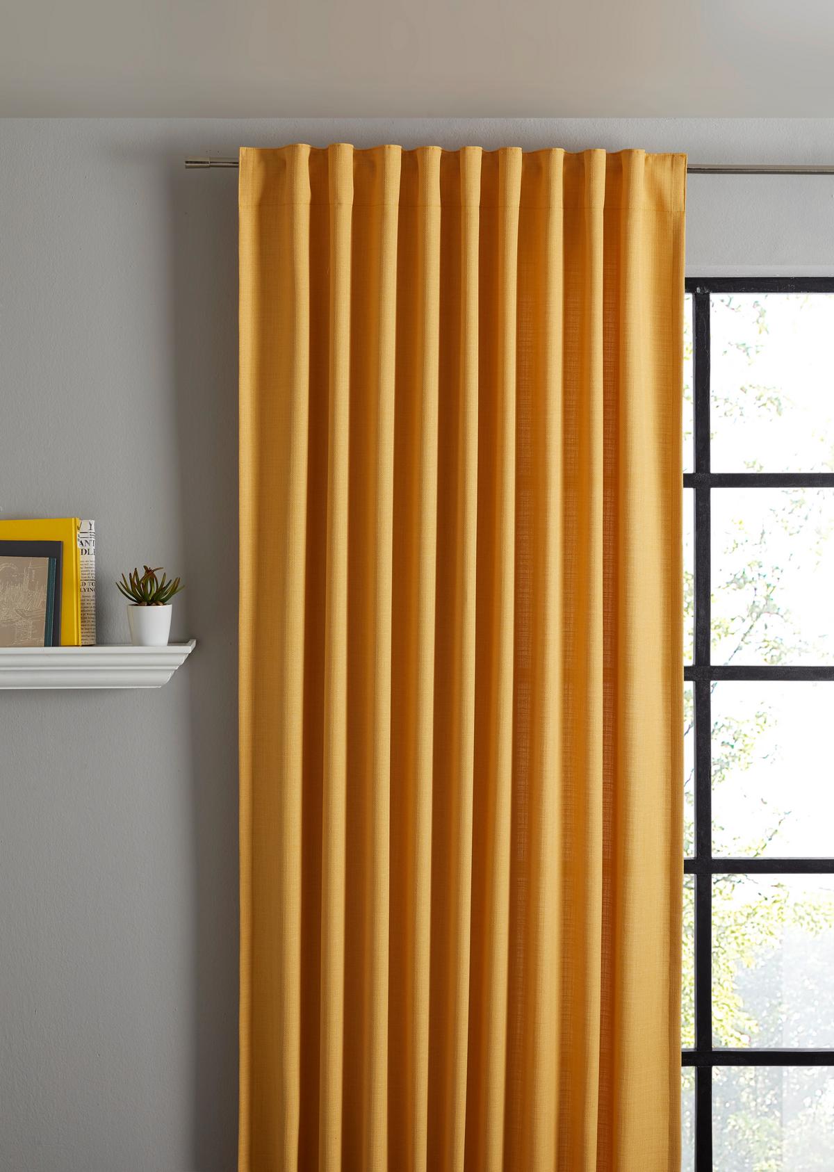 HOTOVÝ ZÁVES LEO, 135/255cm, žltá - žltá, textil (135/255cm) - Premium Living