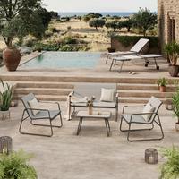 LOUNGEGARNITUR MAILAND - Dunkelgrau/Hellgrau, MODERN, Kunststoff/Textil - Beldano