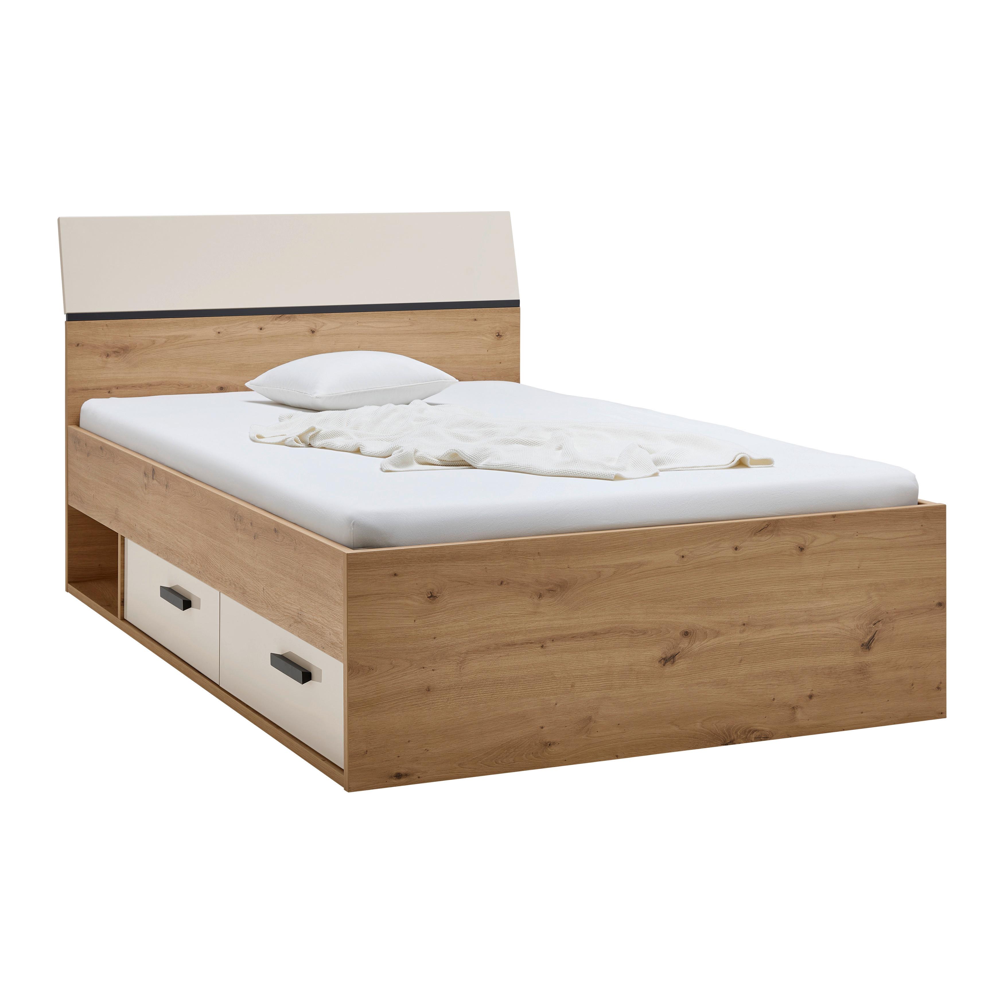 POSTEL S ÚLOŽNÝM PROSTOREM CASA MIA - kašmírová/dub artisan, Konvenční, kompozitní dřevo (120/200cm)