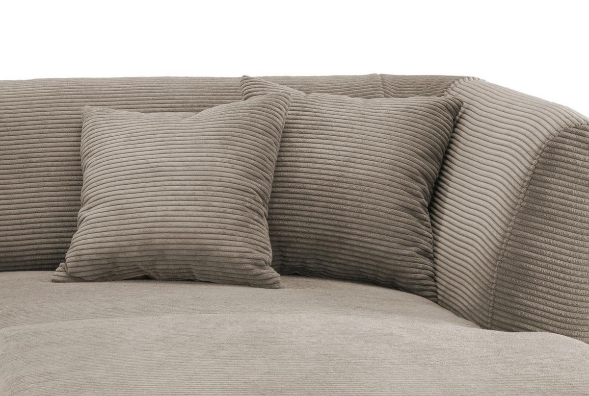 Ecksofa Colori Graubraun S: 264/160 cm - Graubraun/Schwarz, MODERN, Holz/Textil (264/160cm) - MID.YOU