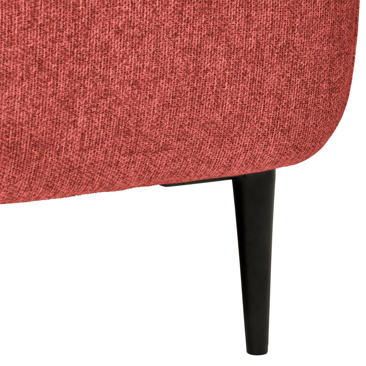 Schlafsofa Bobbio Koralle B: 204cm - Koralle/Schwarz, MODERN, Textil (204/90/95cm) - MID.YOU