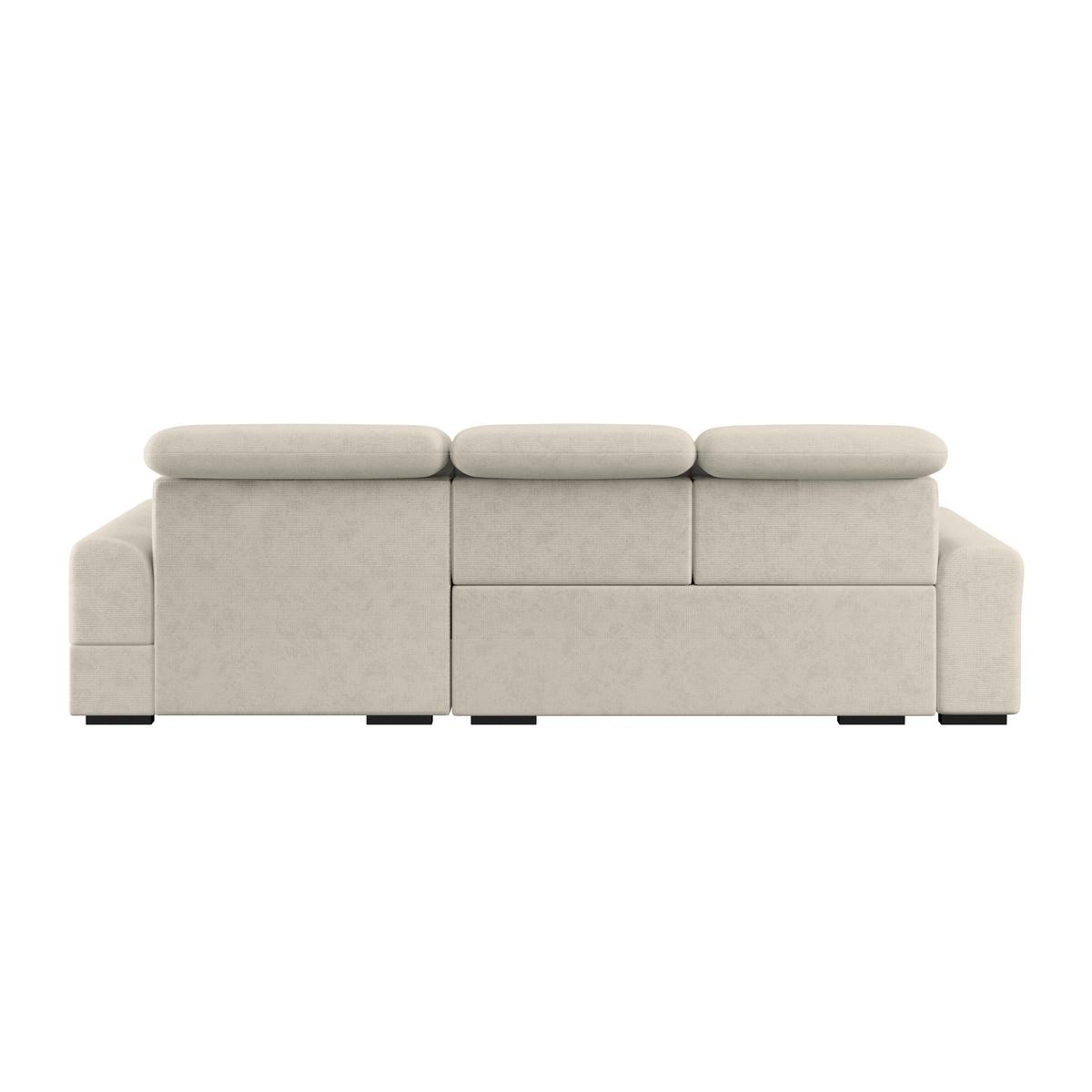 Ecksofa mit Bettfunktion Malaga new Chenille hellgrau - Hellgrau/Schwarz, KONVENTIONELL, Textil (286/203cm) - Ondega