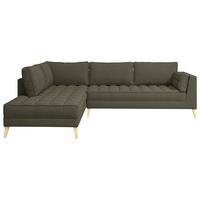 Ecksofa Doti - Dunkelgrün/Naturfarben, Design, Textil (204/310cm) - MID.YOU