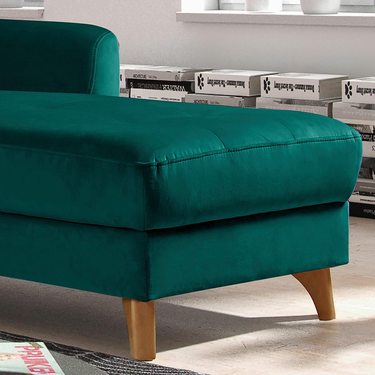 Ecksofa Nordic, Petrol S: 238x168 cm - Buchefarben/Petrol, Design, Textil (238/168cm) - Livetastic
