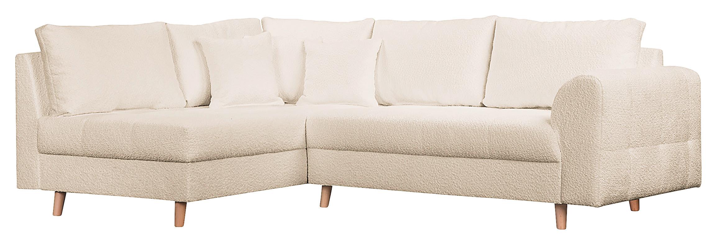 ECKSOFA Ariella Weiß S: 161x231 cm - Naturfarben/Weiß, Design, Textil (161/231cm) - P & B