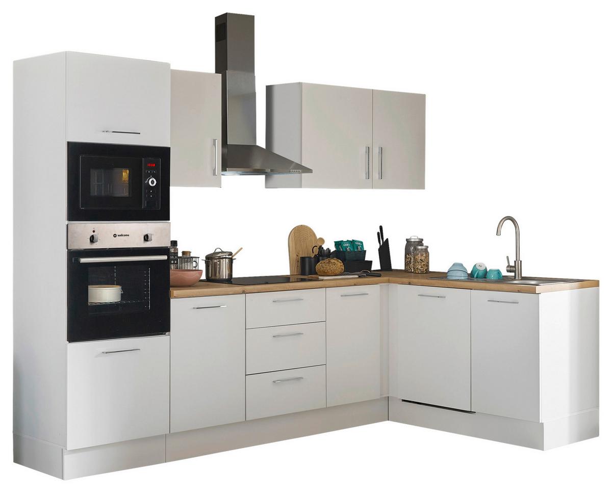 Eckküche Turin Weiß/Eiche Dekor 280x175 cm - Weiß/Eiche Artisan, Basics, Holzwerkstoff (280/175cm) - MID.YOU