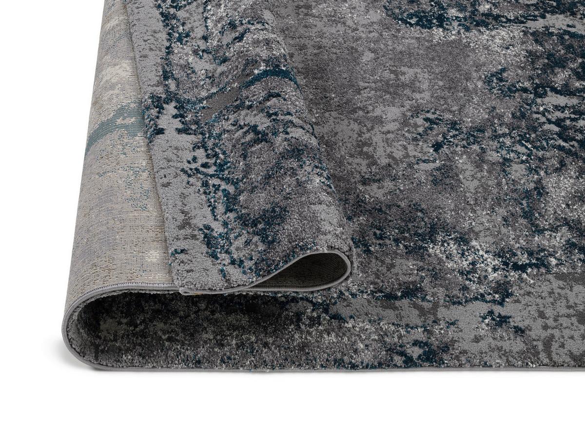 Webteppich Grau/Petrol Timeline Quantum 200x200 cm - Petrol/Grau, Design, Textil (200/200cm) - Novel