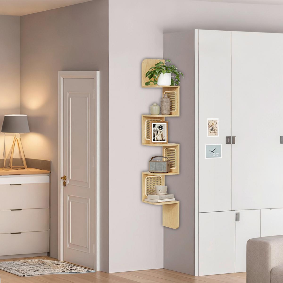 Eckregal Corner Shelf - Eichefarben, MODERN, Holzwerkstoff/Kunststoff (20/126/20cm) - MID.YOU