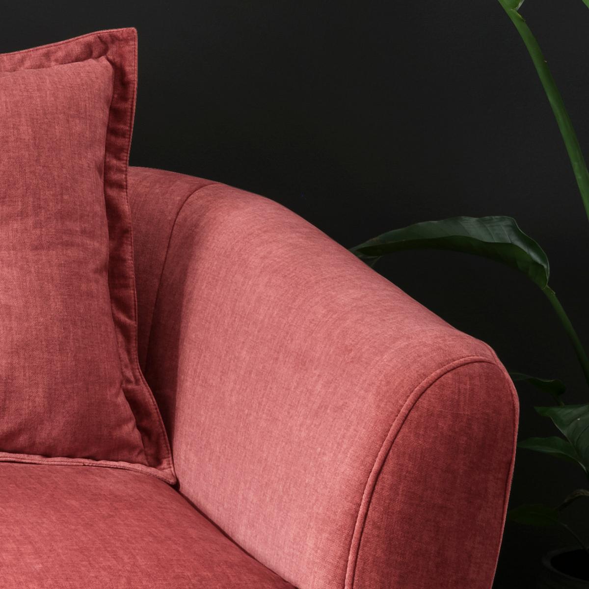 2,5-Sitzer Baggio Koralle B: 196 cm - Koralle/Buchefarben, MODERN, Textil (196/94/103cm) - Livetastic