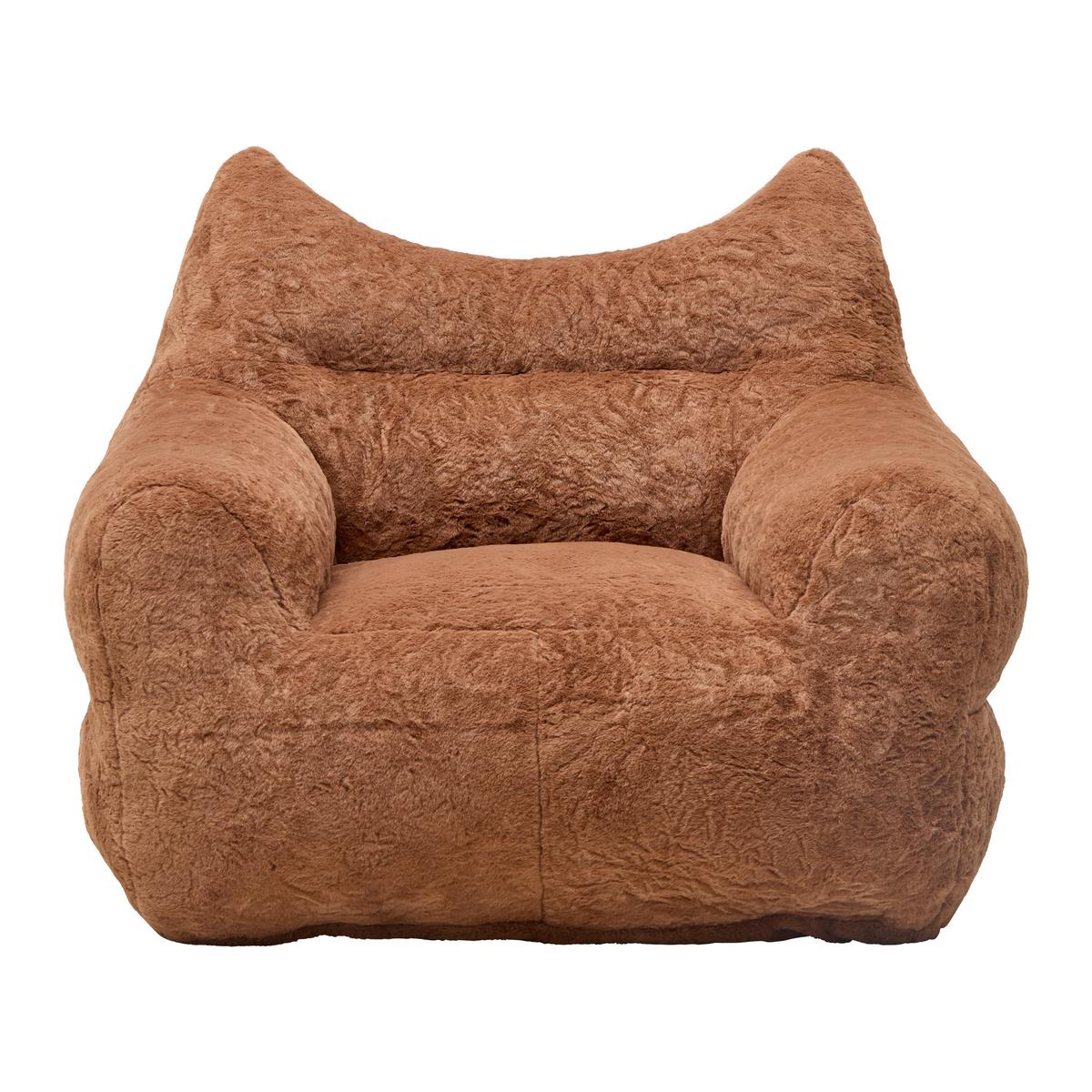 Štýlové kreslo LENI, hnedá umelá kožušina - hnedá, Modern, textil (106/80/92cm) - Mömax