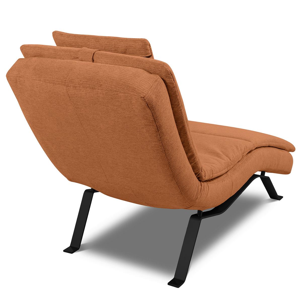 RELAXLIEGE Rostfarben, B: 65 cm - Rostfarben/Schwarz, Design, Leder (65/95/171cm) - Celina Home